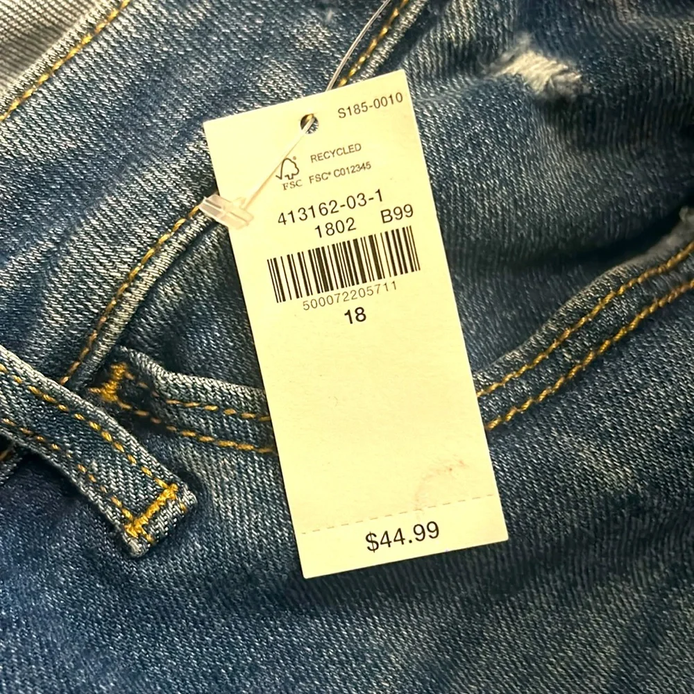 NWT Old Navy SZ 18 “Rockstar” blue super skinny mid-rise jeans. Waist 40”-44” - Picture 5 of 5